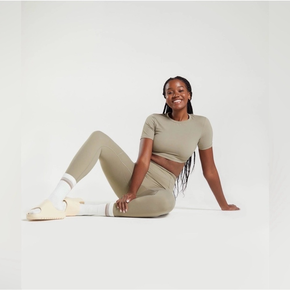 Gymshark x Whitney Simmons Cement brown Crop top XS